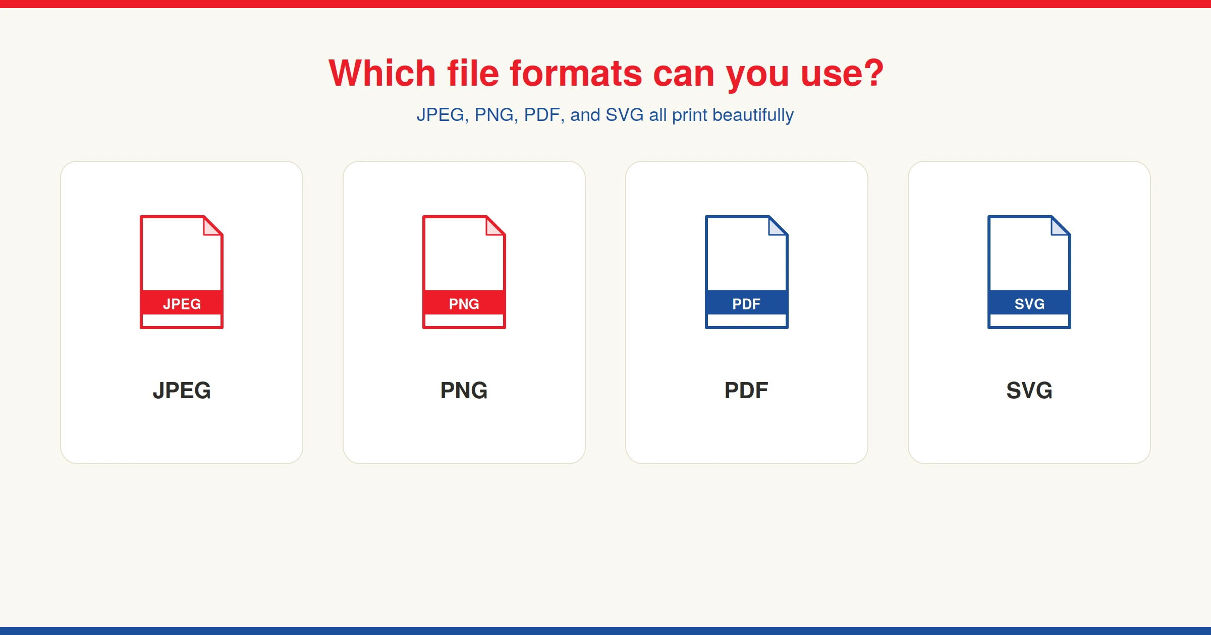 custom-playing-card-file-formats-featured-image Graphic showing the four accepted file formats for custom playing cards: JPEG, PNG, PDF, and SVG.