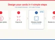 Infographic showing the 4 steps to design custom playing cards online: upload your photo, crop to fit, choose an optional border, and review and checkout.