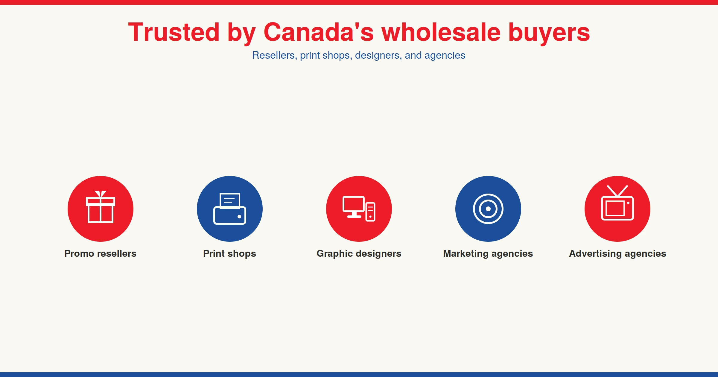 wholesale-custom-playing-cards-featured-image Icon graphic showing the five types of wholesale buyers The Playing Card Factory works with: promo resellers, print shops, graphic designers, marketing agencies, and advertising agencies.